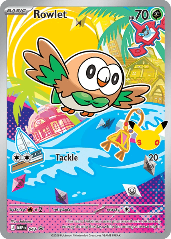 Carta Pokémon Rowlet 043 de mep
