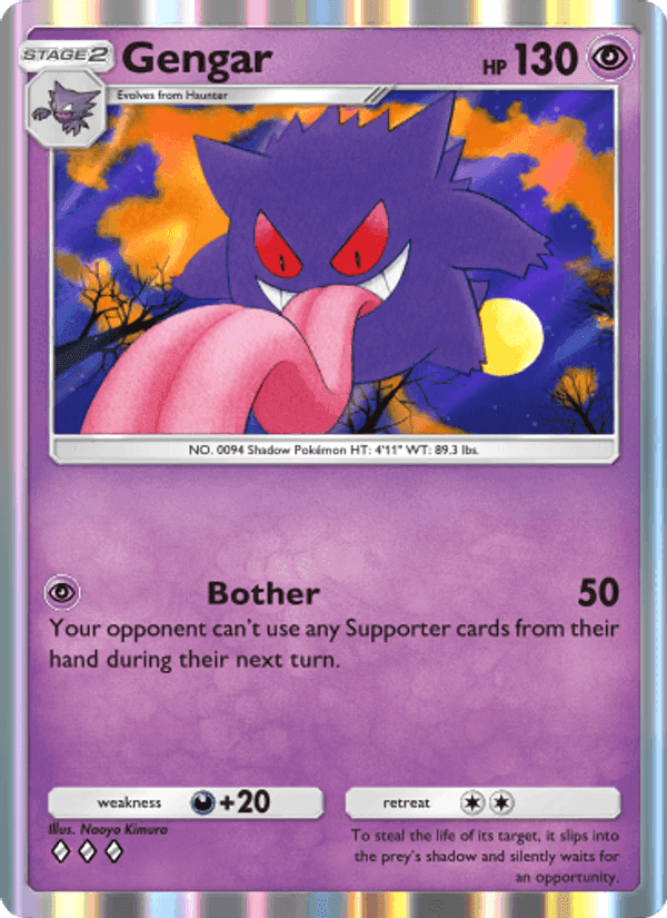 Carta Pokémon Gengar 122