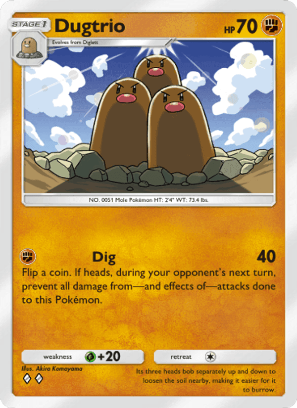 Carta Pokémon Dugtrio 140