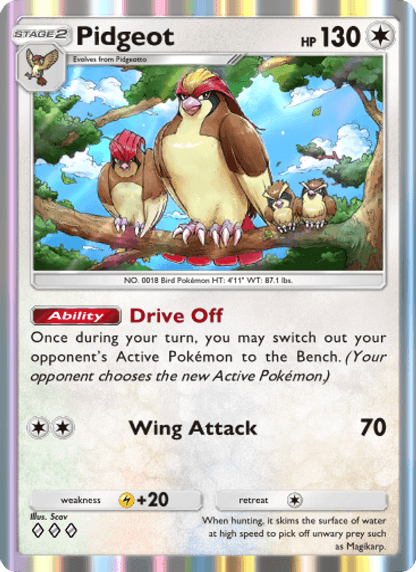 Carta Pokémon Pidgeot 188