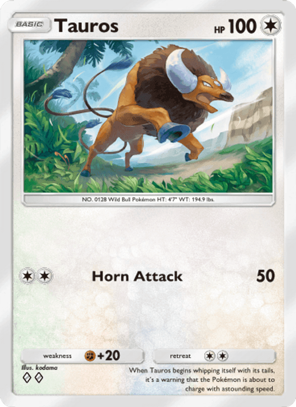Carta Pokémon Tauros 204