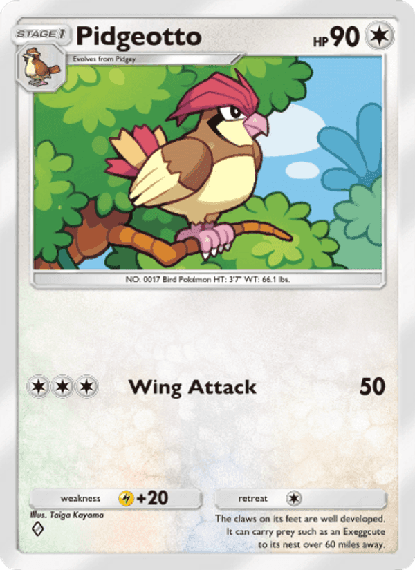 Carta Pokémon Pidgeotto 058
