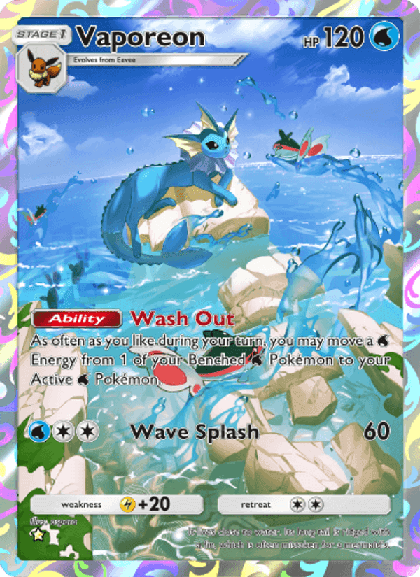 Carta Pokémon Vaporeon 072 de A1a