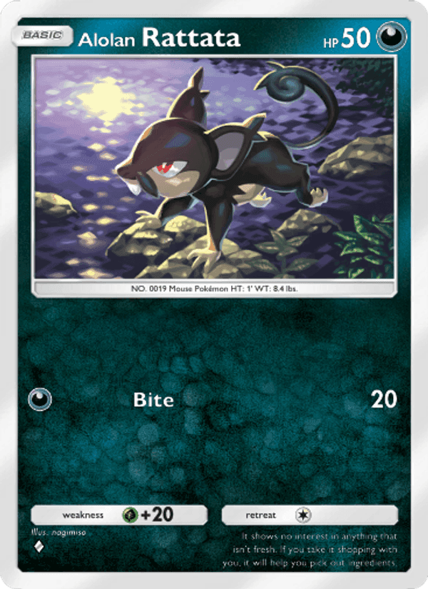 Carta Pokémon Alolan Rattata 106