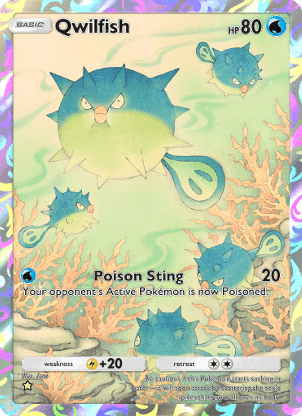 Carta Pokémon Qwilfish 168 de A4