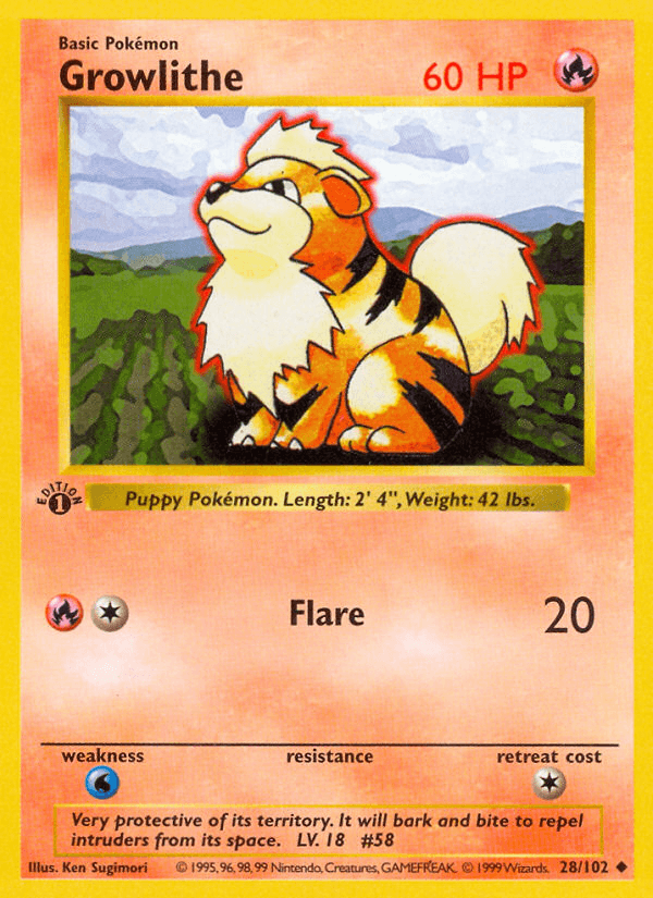 Carta Pokémon Growlithe 28