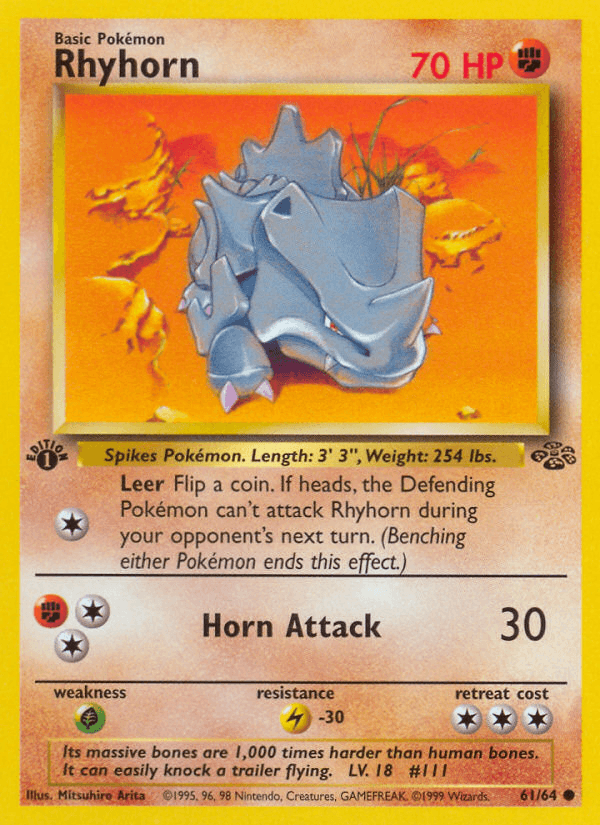 Carta Pokémon Rhyhorn 61