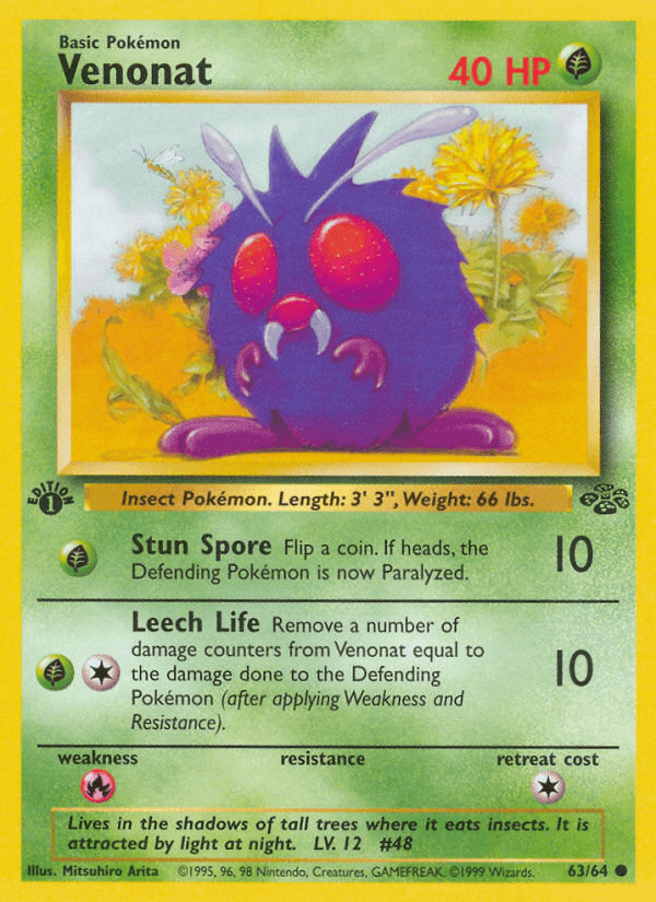 Carta Pokémon Venonat 63