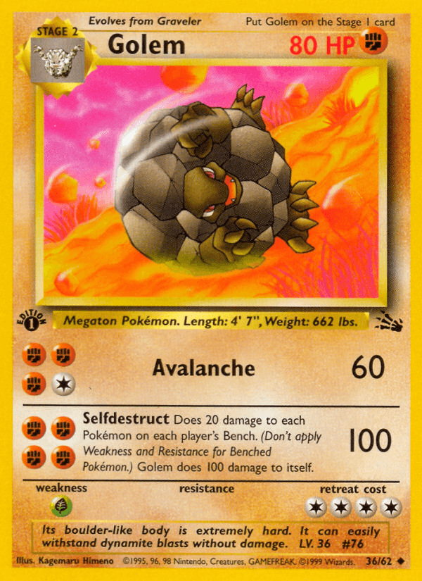 Carta Pokémon Golem 36