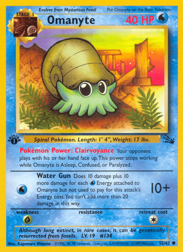 Carta Pokémon Omanyte 52
