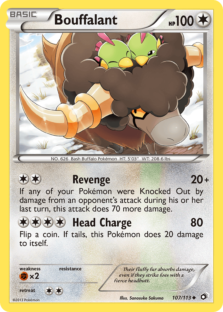 Carta Pokémon Bouffalant 107 de Legendary Treasures