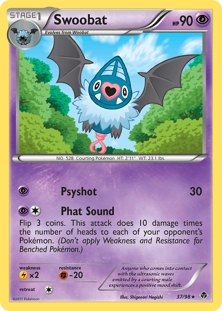Carta Pokémon Swoobat 37