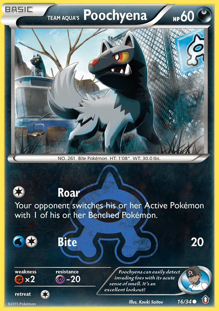 Carta Pokémon Team Aqua's Poochyena 16 de Double Crisis