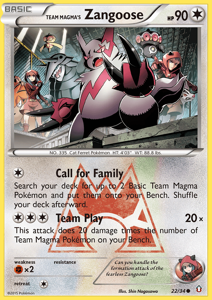 Carta Pokémon Team Magma's Zangoose 22 de Double Crisis
