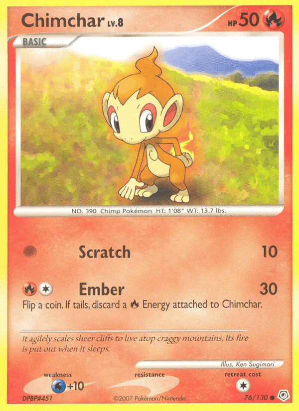 Carta Pokémon Chimchar 76 de Diamond & Pearl