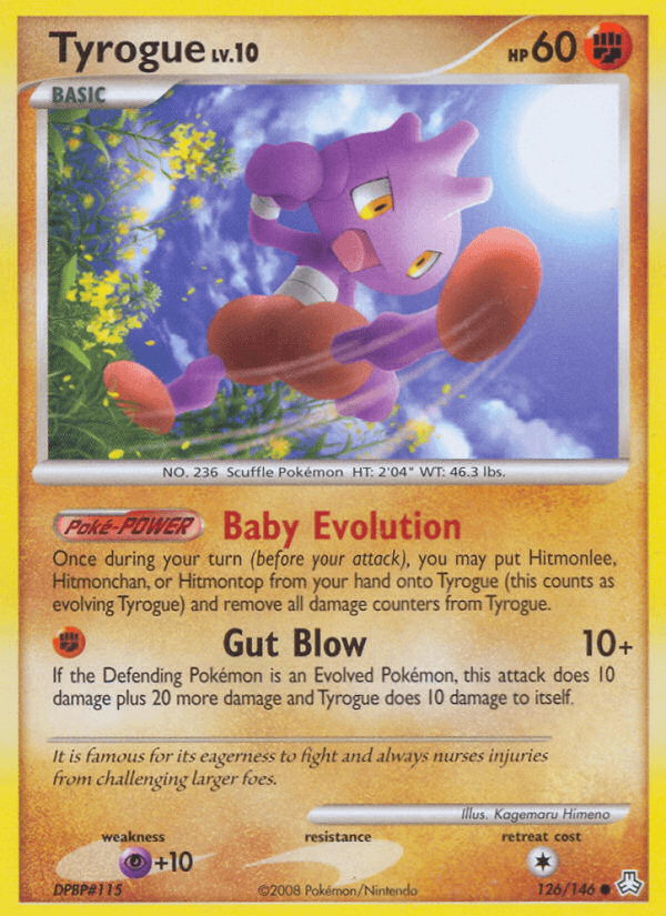 Carta Pokémon Tyrogue 126 de Legends Awakened