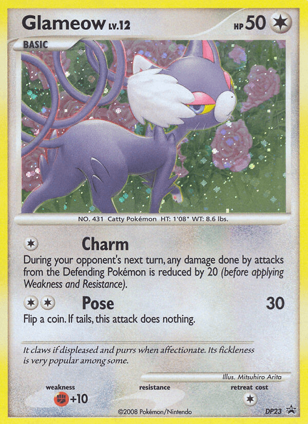 Carta Pokémon Glameow DP23 de DP Black Star Promos