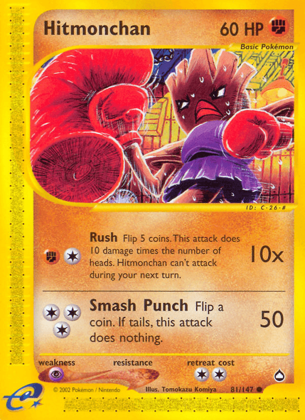 Carta Pokémon Hitmonchan 81 de Aquapolis