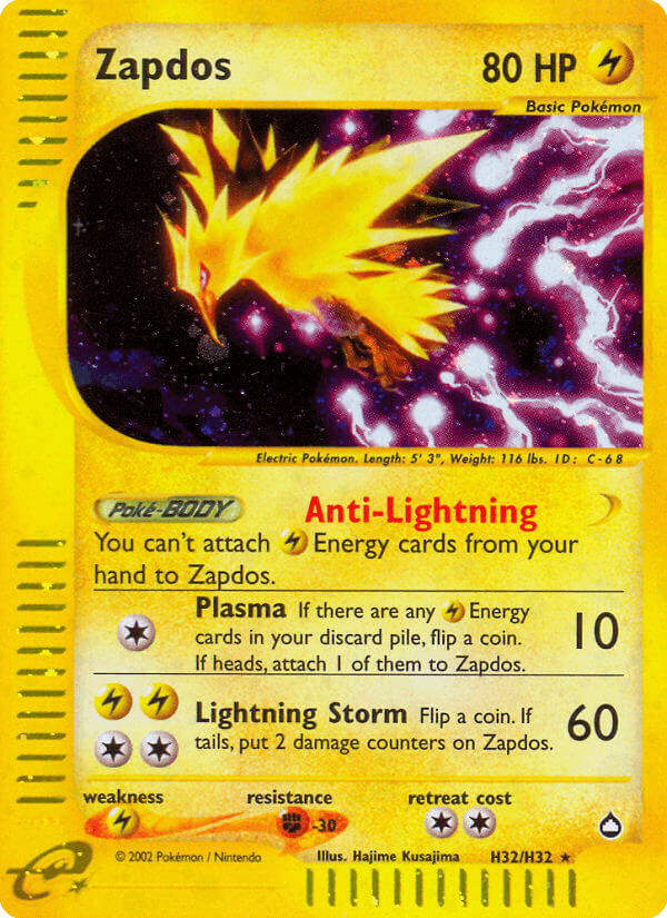 Carta Pokémon Zapdos H32