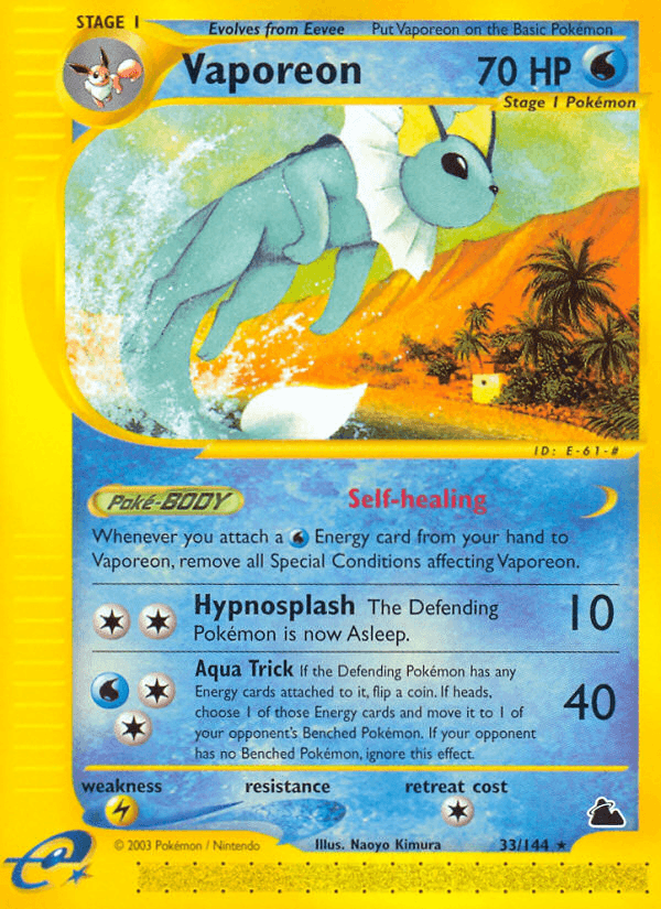 Carta Pokémon Vaporeon 33 de Skyridge