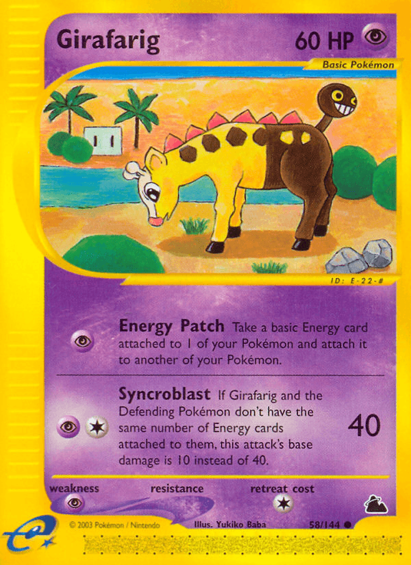 Carta Pokémon Girafarig 58