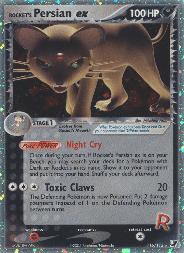 Carta Pokémon Rocket's Persian ex 116