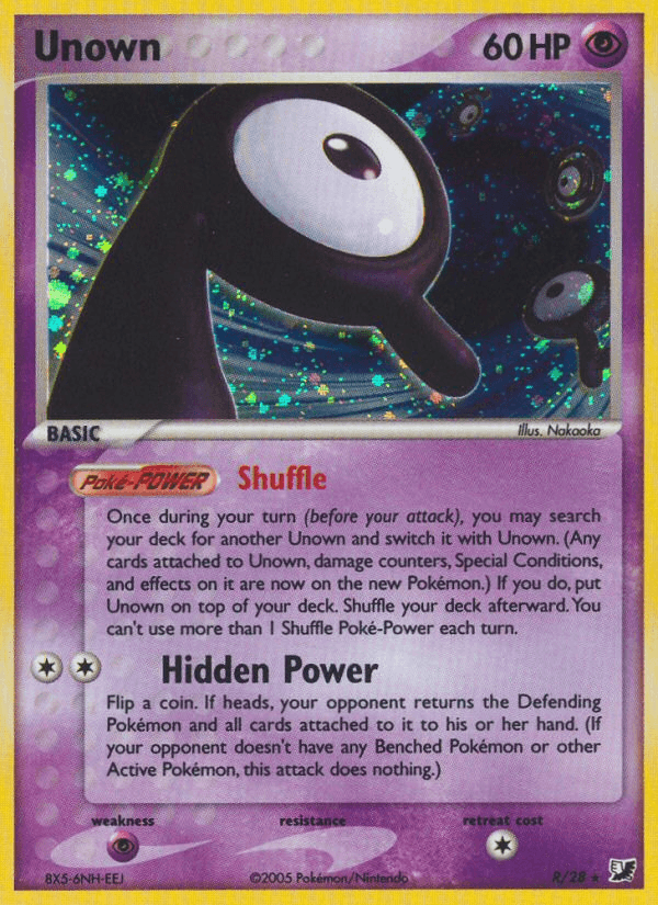 Carta Pokémon Unown R de Unseen Forces