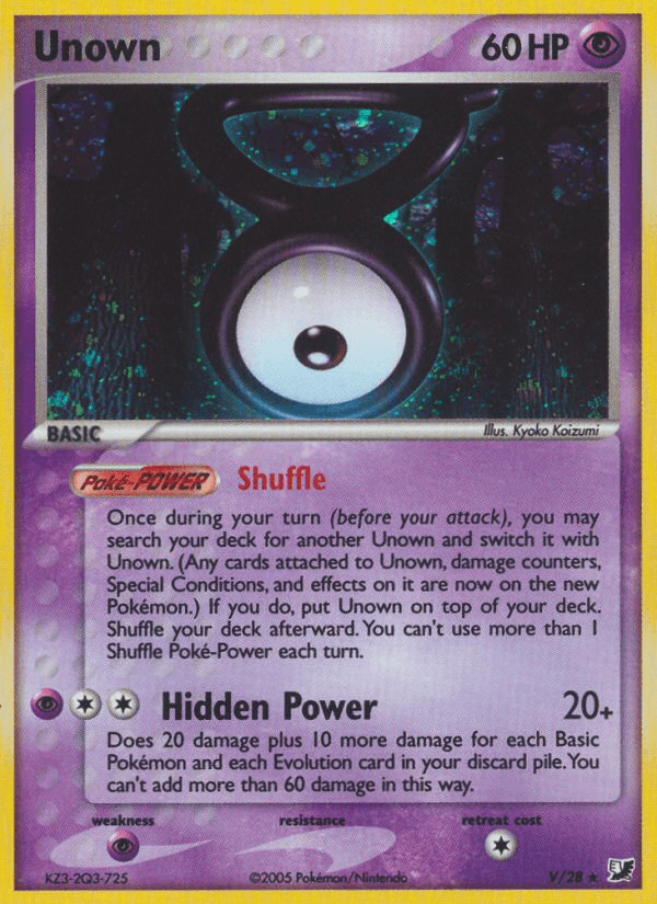 Carta Pokémon Unown V