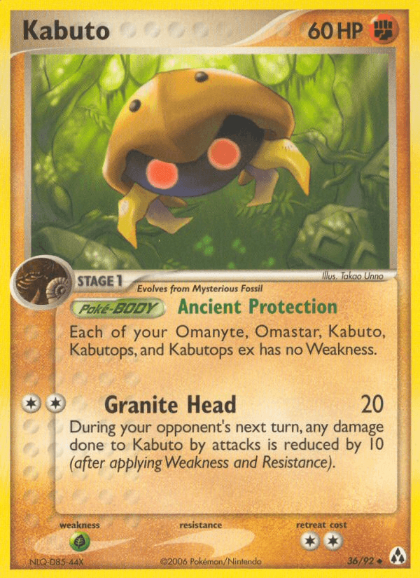 Carta Pokémon Kabuto 36