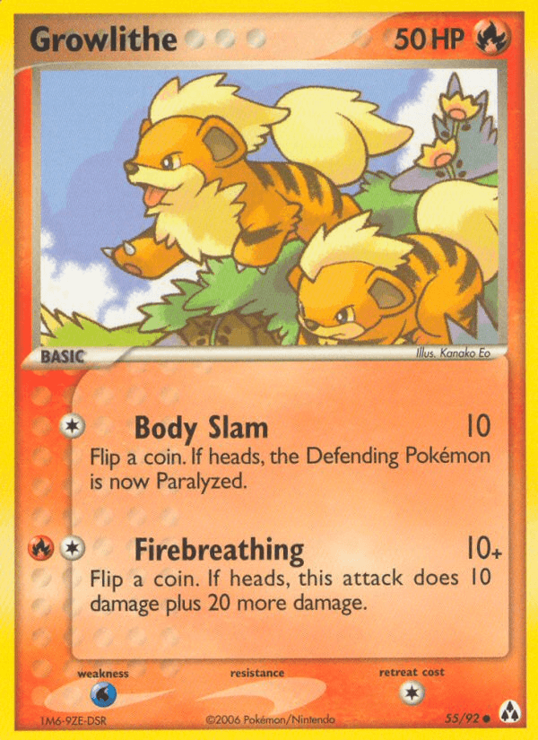Carta Pokémon Growlithe 55