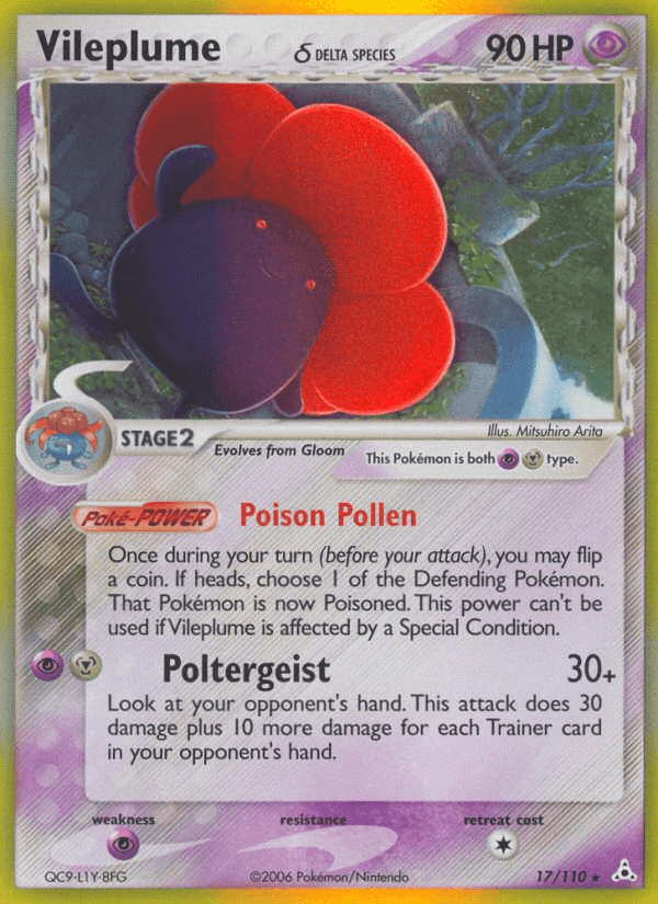 Carta Pokémon Vileplume δ 17