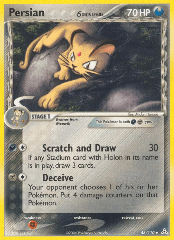 Carta Pokémon Persian δ 48 de Holon Phantoms