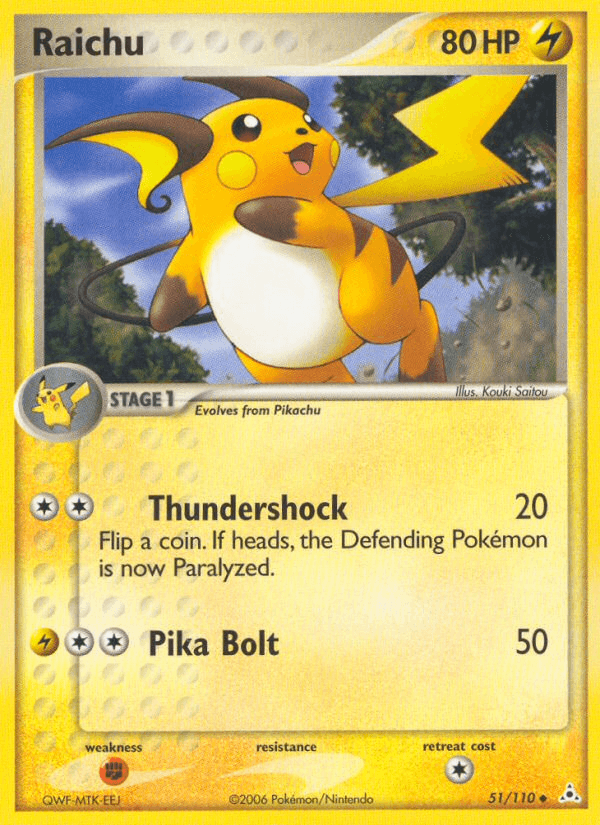 Carta Pokémon Raichu 51