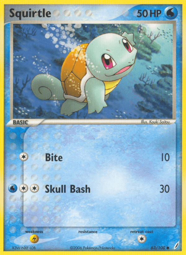 Carta Pokémon Squirtle 63 de Crystal Guardians