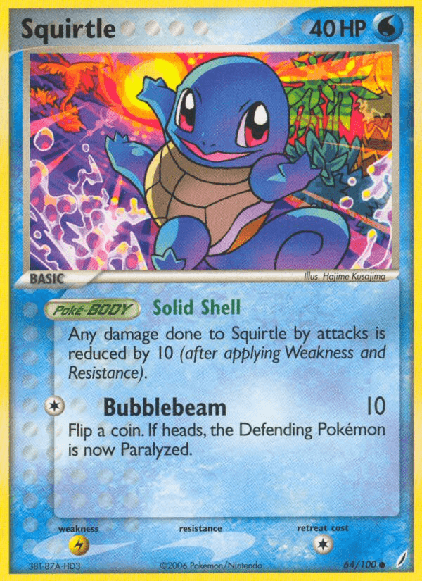 Carta Pokémon Squirtle 64 de Crystal Guardians