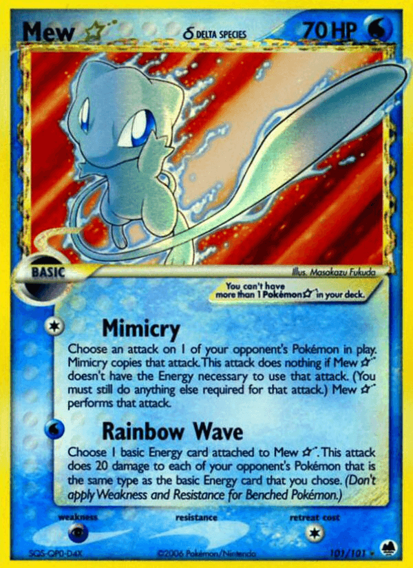 Carta Pokémon Mew ★ δ 101
