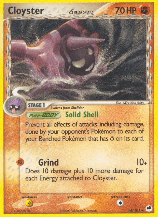Carta Pokémon Cloyster δ 14