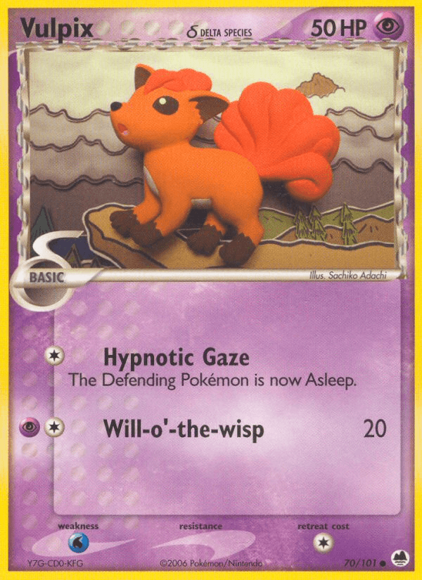Carta Pokémon Vulpix δ 70