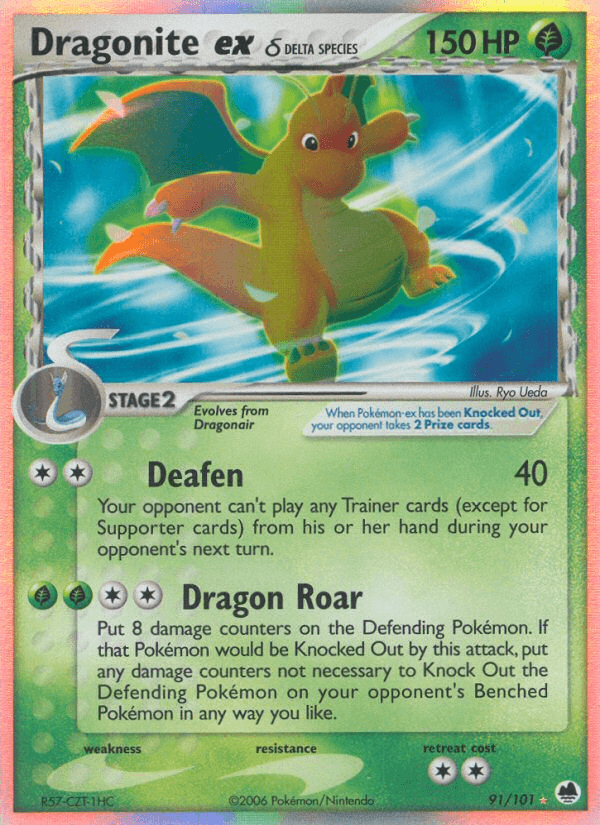 Carta Pokémon Dragonite ex δ 91