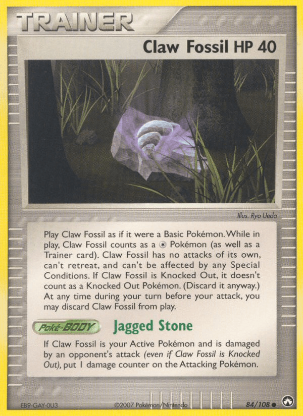 Carta Pokémon Claw Fossil 84 de Power Keepers