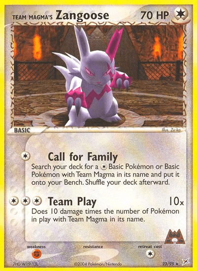 Carta Pokémon Team Magma's Zangoose 23