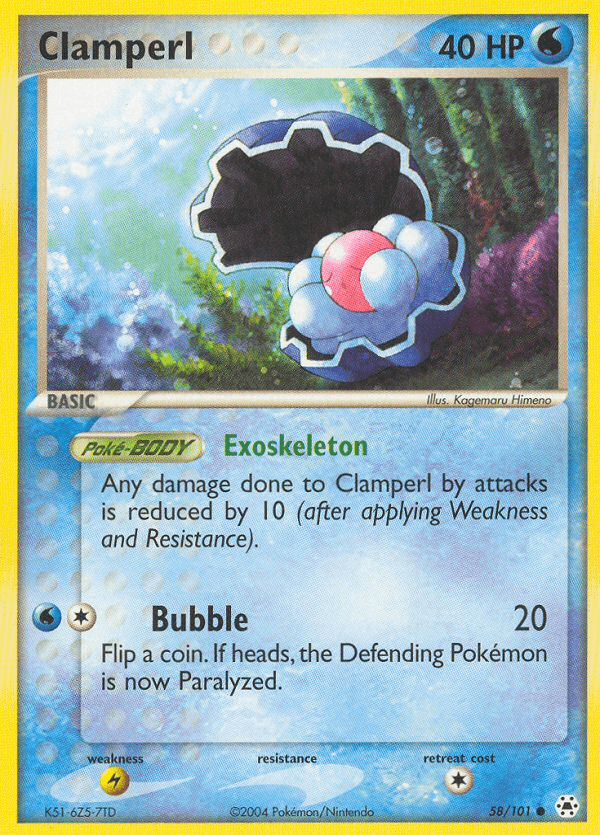 Carta Pokémon Clamperl 58
