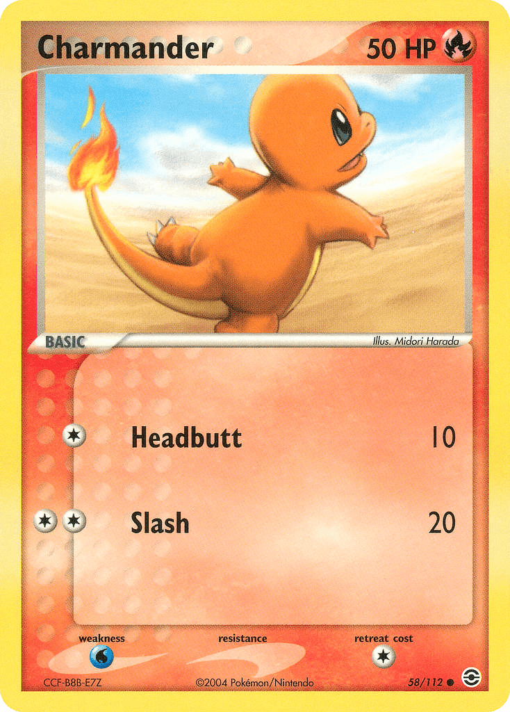 Carta Pokémon Charmander 58 de FireRed & LeafGreen