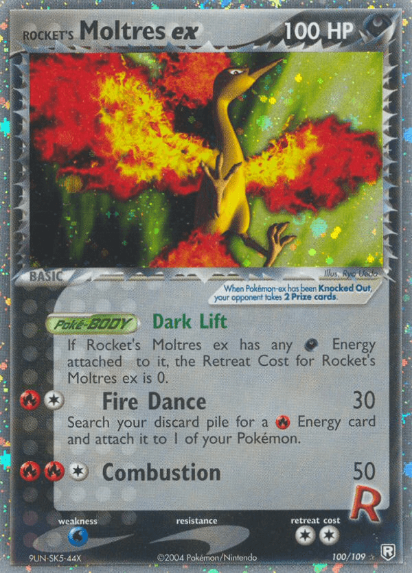 Carta Pokémon Rocket's Moltres ex 100 de Team Rocket Returns
