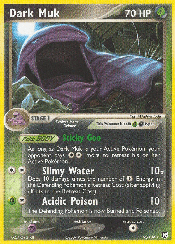 Carta Pokémon Dark Muk 16 de Team Rocket Returns