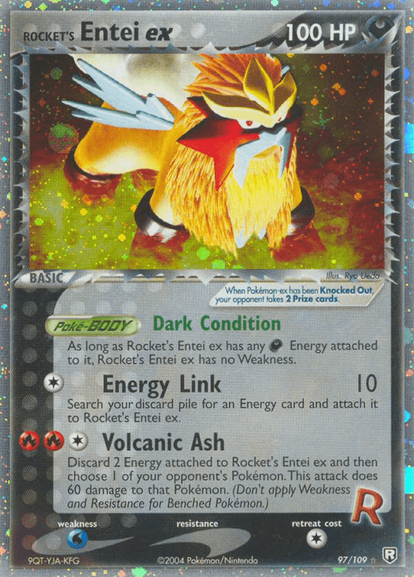 Carta Pokémon Rocket's Entei ex 97 de Team Rocket Returns