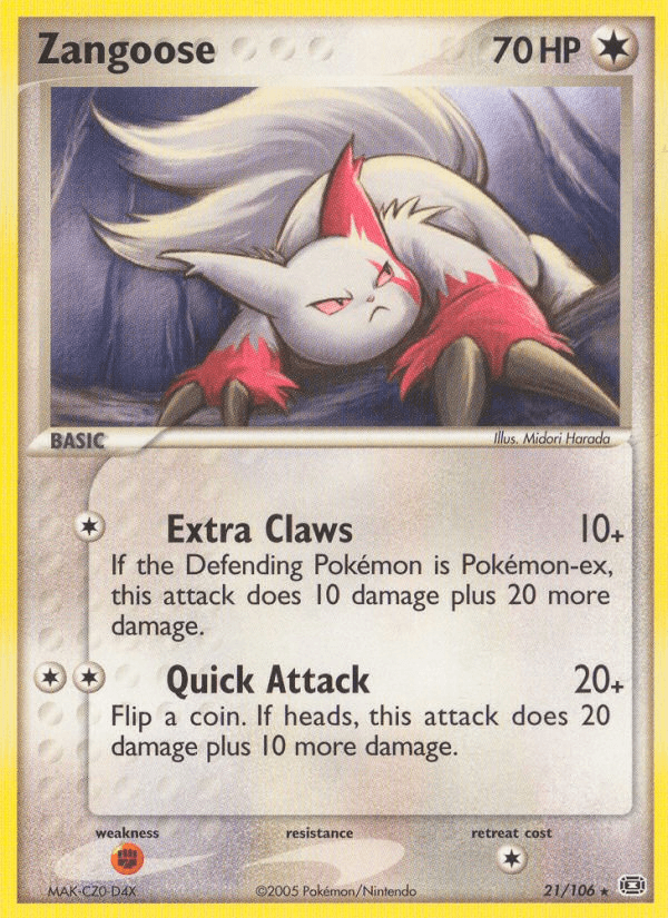 Carta Pokémon Zangoose 21
