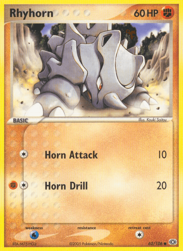 Carta Pokémon Rhyhorn 62