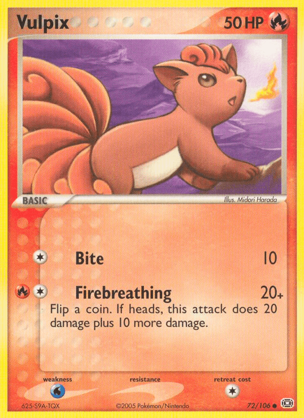Carta Pokémon Vulpix 72