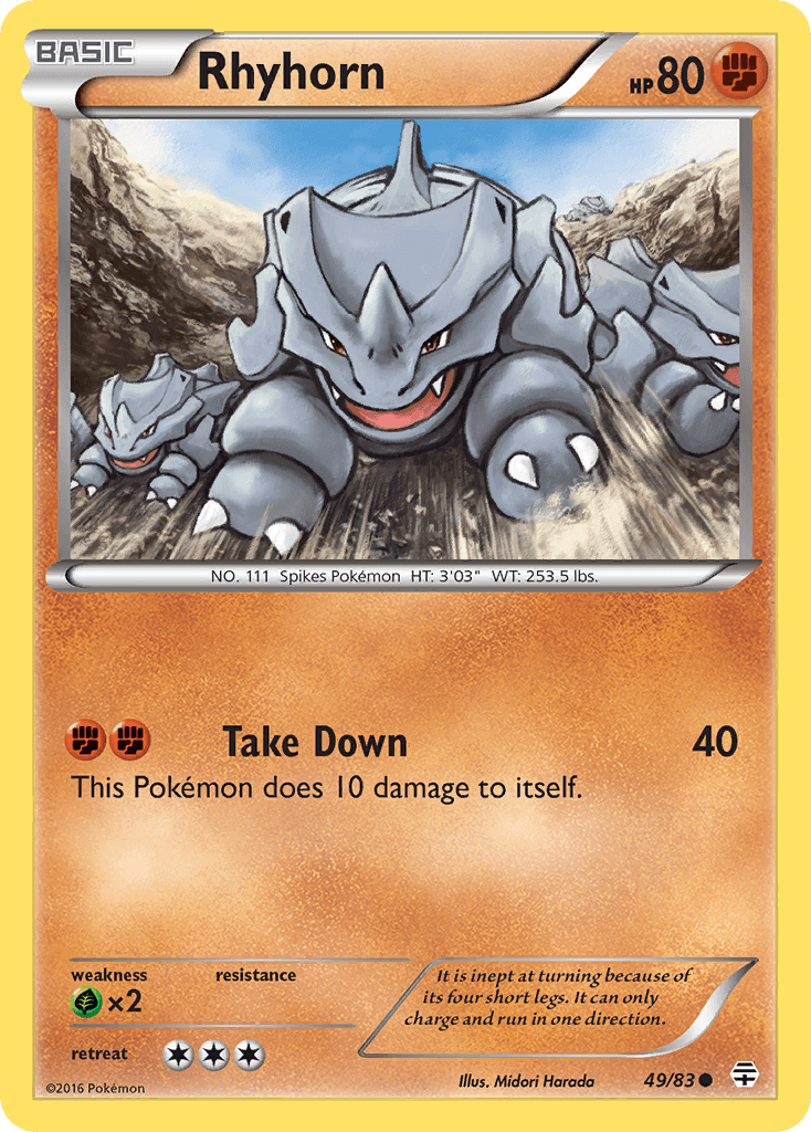 Carta Pokémon Rhyhorn 49